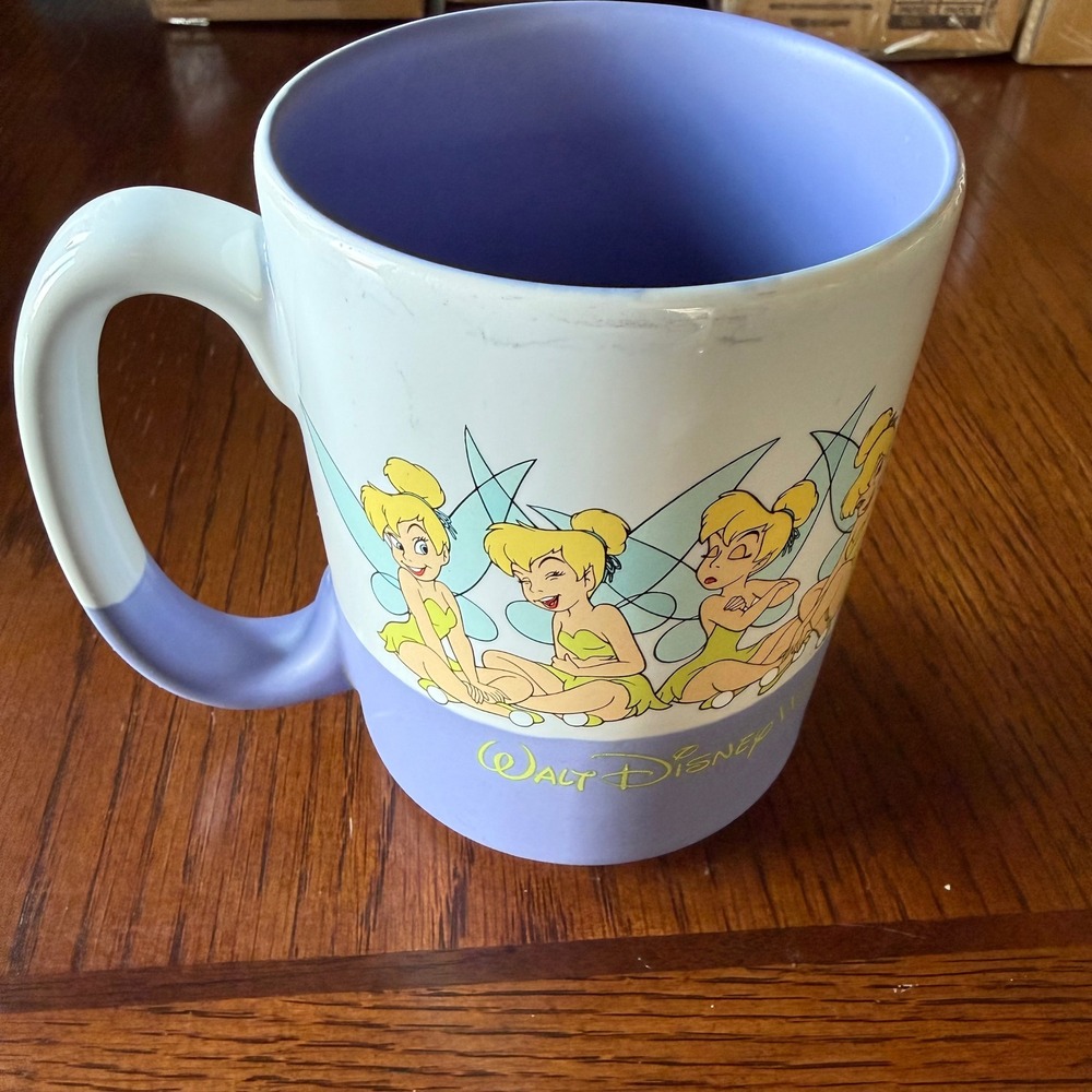 Walt Disney World Tinker Bell Lavender Purple Two Tone Ceramic Coffee Mug